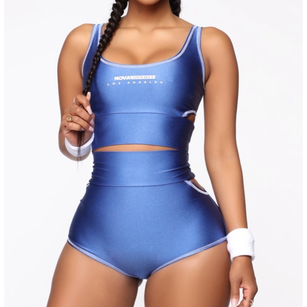 NWT Blue Fashion Nova Sport Set